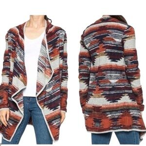 Lucky Brand Aztec Drape Front Sweater NWT Size XS